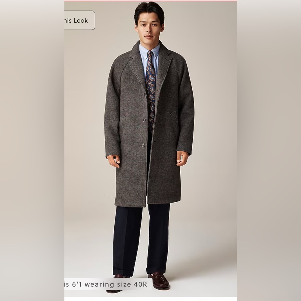 NWT JCREW Rivington topcoat in wool blend